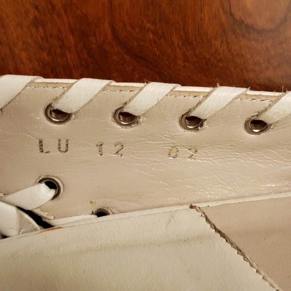 Dior Rare LU 12 Laces & Grommets White Leather Kitten Heels 38.5 - 8 Unique Euro - Picture 10 of 16